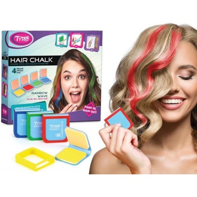 Křídy dětské na vlasy duhové barevné Rainbow set 4ks v krabici