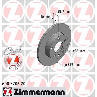 Brzdový kotúč ZIMMERMANN 600.3206.20