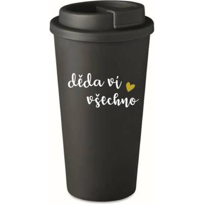 Giftela DĚDA VÍ VŠECHNO černý termohrnek 475 ml