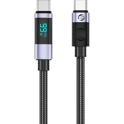 Orico LDC2C USB-C - USB-C PD 100W s LED displejem 480 Mb/s 2m černý 2ks