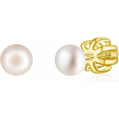 Olivie stříbrné náušnice PERLY AAA GOLD 9114
