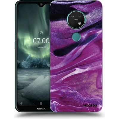 Púzdro Picasee silikónové Nokia 7.2 - Purple glitter čiré