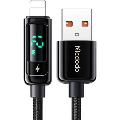 Mcdodo Кабел - Mcdodo (CA-9940) - USB-A → Lightning, 3A, цифров дисплей, 1.2m - Черен