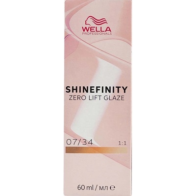 Wella Professionals Shinefinity Zero Lift Glaze demi-permanentná farba 07/34 Medium Blonde Gold Red 60 ml