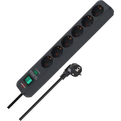 brennenstuhl Разклонител Brennenstuhl - Eco-Line Power Strip, 6 гнезда, 1.5 m, черен (1159700015)