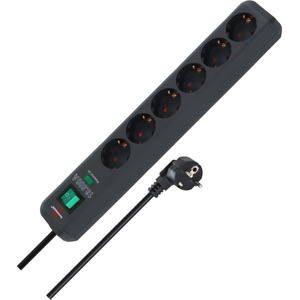 brennenstuhl Разклонител Brennenstuhl - Eco-Line Power Strip, 6 гнезда, 1.5 m, черен (1159700015)