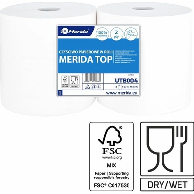 Merida Lux Papírové čistivo v rolích šíře 260 mm délka 231 m 2 role