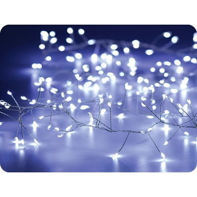 ACA Lighting LED dekoračná reťaz cluster 2.5m 50LED 3xAA studená biela bez funkcií strieborná X01502117