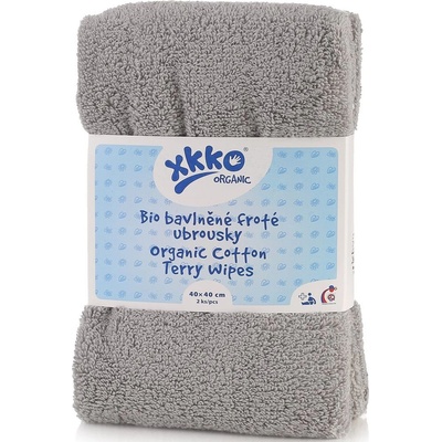 XKKO Organic Froté ubrousky 40x40 Grey 2ks