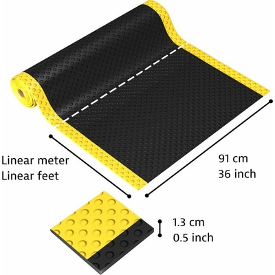 Notrax 417 Bubble Sof-Tred Protiúnavová rohož s vrstvou Dyna-Shield a bublinovým vzorom čierna / žltá 60 cm x linm