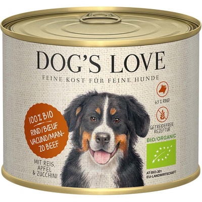 Dog's Love Bio hovězí s rýží jablkem a cuketou 6 x 200 g