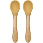 Lorelli Силиконови лъжички с бамбук Lorelli - Natural, 2 броя, Yellow (10230680001) - baby