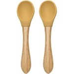 Lorelli Силиконови лъжички с бамбук Lorelli - Natural, 2 броя, Yellow (10230680001) - baby