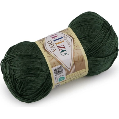 Pletací příze Alize Diva 100 g Varianta: 13 (131) zelená tmavá, Balení: 1 ks 55746/140783/276209