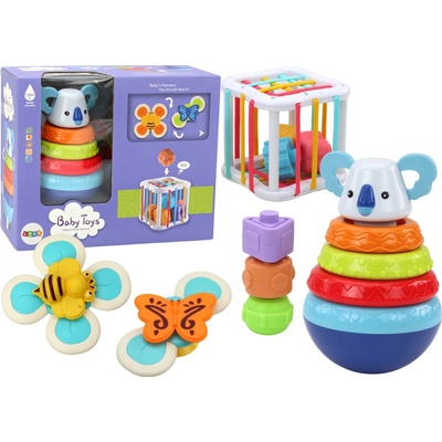 Lean Toys Senzorická hračka Koala Tower - Vzdelávacie kocky Spinners