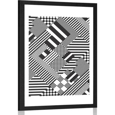 Plakát s paspartou decentní vzory v jedinečném provedení - 20x30 black
