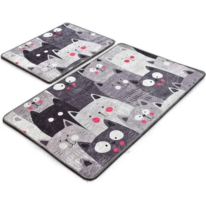 Foutastic Сиви килими за баня в комплект от 2 броя 60x100 cm Meow - Foutastic (359CHL2376)