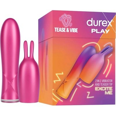 Durex Tease & Vibe s nástavcem na klitoris ve tvaru králíčka