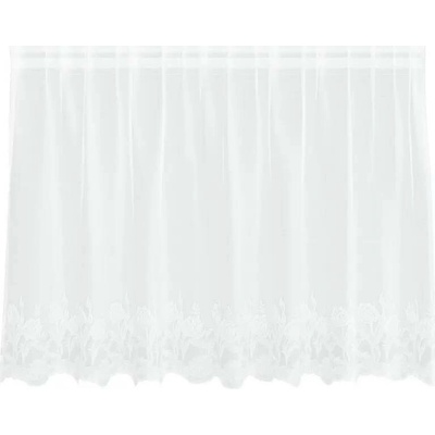 Čipkový Závěs se záclonami Bílá 200 x 120 cm Polyester