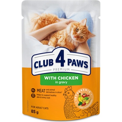 CLUB 4 PAWS Premium kuracie mäso v omáčke 85 g