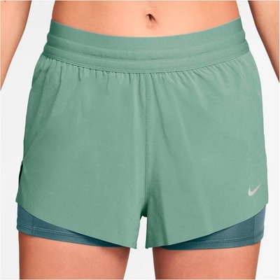 Nike Дамски шорти за бягане Nike Women's Swift Dri-Fit Mid-Rise 2-In-1 Shorts Running shorts - Steam / Mineral Slate / Reflective Silver (112-3834-0413)