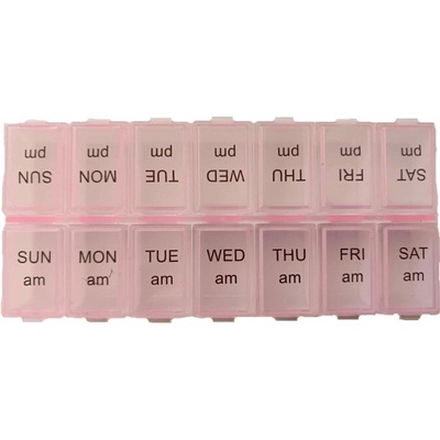 Pill Box Organizér na lieky 7 dní duo růžový