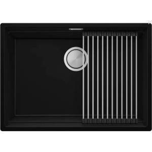 Твоят Стил Черна кухненска мивка за вграждане под плот Прага 70 Level 660 x 470 мм Мивка за вграждане