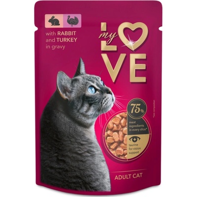 My Love for adult cats Ragout with rabbit and turkey 85 g