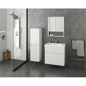 Drop Комплект от бели стенен шкафове и бяла мивка Drop Instinct 65 см (5PIN065WH+6BSF065PC)