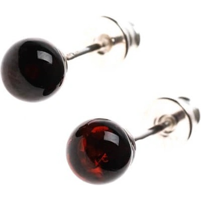 Reblan strieborné náušnice s jantárom MOON RENU175