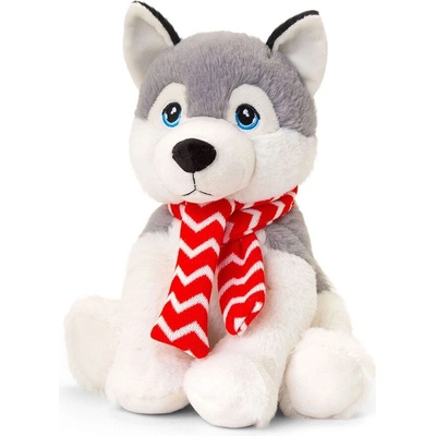 Keel Toys Keeleco, Eкологична плюшена играчка, Хъски със шалче, 20 см (SX1931)