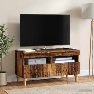 vidaXL LED телевизионен кабинет ALKMAAR 81 x 35 x 43 см Старо дърво (896343)