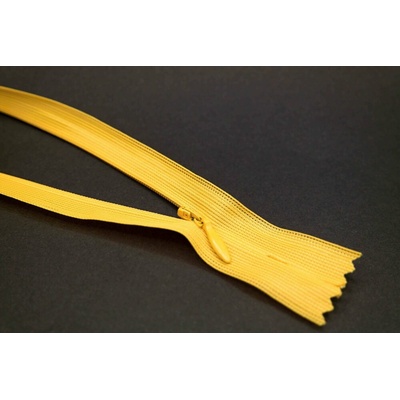 Nedeliteľný skrytý zips (3mm) rôzne farby - dĺžka 18 cm - 60 cm 18 cm Tmavo žltá 2
