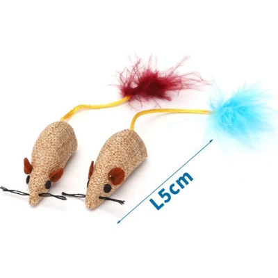 Nobleza Jutová myš s catnipom 5 cm 2 ks