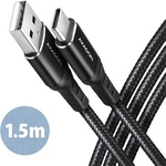 AXAGON BUCM-AM15AB 1, 5 м Type C - USB черен кабел за данни и зареждане (BUCM-AM15AB)