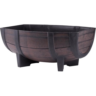 Strend Pro Květináč GDA Woodeff 817 teak 41x29x19 cm barel ST256804