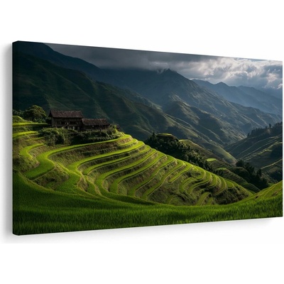 Obraz zelené rýžové terasy - 120x80