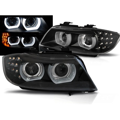 Predné svetlá BMW E90 E91 LCI 09-11 3D Angel Eyes Black