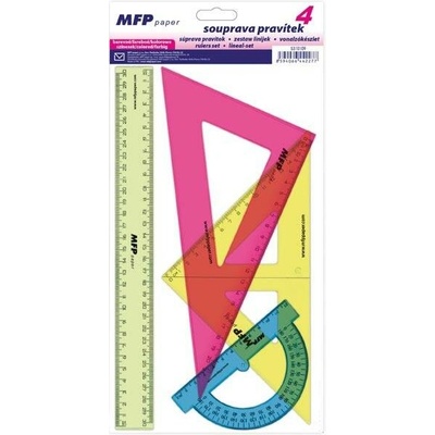 MFP Paper pravítko rýsovací set colours 4 kusy 5310109