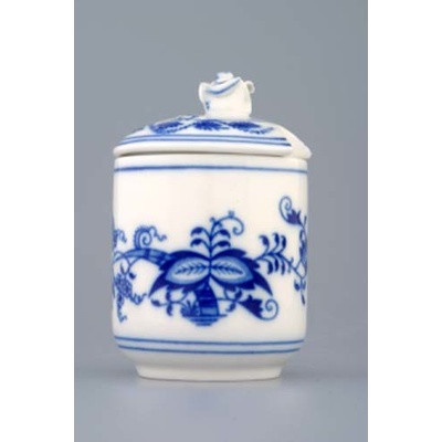 Český porcelán Dubí Cibulák Dóza na horčicu viečko s výrezom na lyžičku 0,1 l