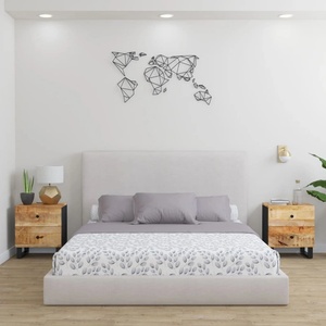vidaXL Нощни шкафчета, 2 бр, 40x33x46 см, манго масив (345215)