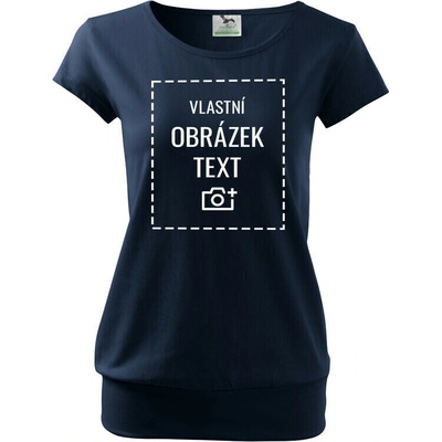 Bezvatriko.cz Dámské tričko volnějšího střihu s vlastním potiskem Modrá
