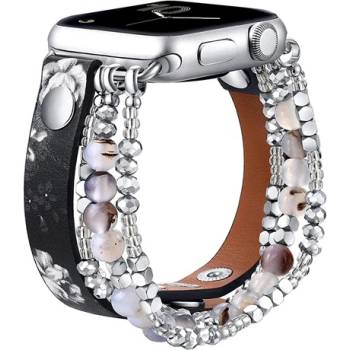 Mybandz 13459 APPLE ЧАСОВНИК КРАСИВ, КОЖЕН ЧАСОВНИК-ЧЕРЕН-ДОЛНИ /40/41 И 42 MM (13459)
