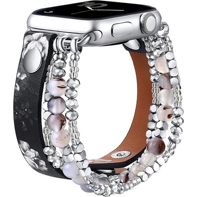 Mybandz 13459 APPLE ЧАСОВНИК КРАСИВ, КОЖЕН ЧАСОВНИК-ЧЕРЕН-ДОЛНИ /40/41 И 42 MM (13459)