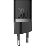 Baseus Захранване за ел. мрежа с USB-C изход с технология за бързо зареждане - Baseus GaN 5 Mini USB-C PD Fast Wall Charger 30W (P10110902117-Z1) (черен) (P10110902117-Z1)