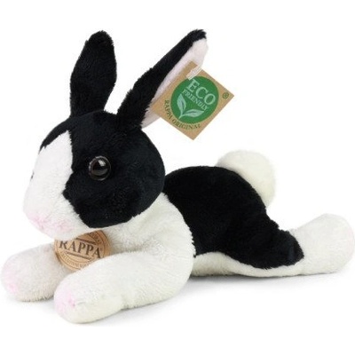 Rappa - Плюшено Черно-бяло зайче, лежащо, 22 см. , серия Еко приятели