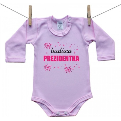 Boodyy Ružové Body s dlhým rukávom Budúca prezidentka