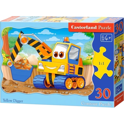 Castorland Yellow Digger 30 pcs Контурен пъзел 30 броя Анимации (03464)