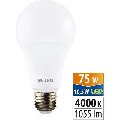 McLED LED žárovka E27 10,5W 75W neutrální bílá 4000K