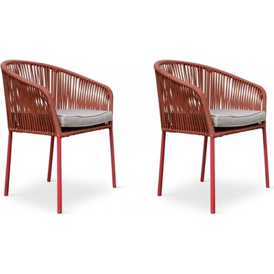 Zahradní židle Selection Trapani červená 2ks